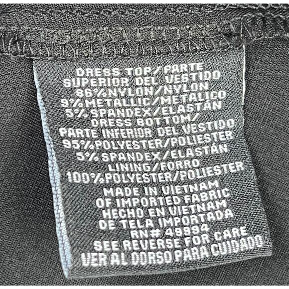 R&M Richards Black Floor Length Metallic Sparkle Mother of the Bride Dress Sz 8 - Picture 6 of 6